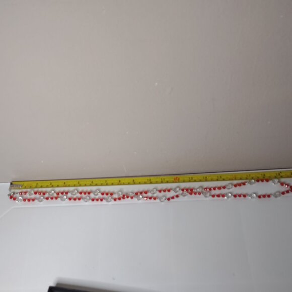 Red And Clear Glass Bead Lanyard - Picture 6 of 6
